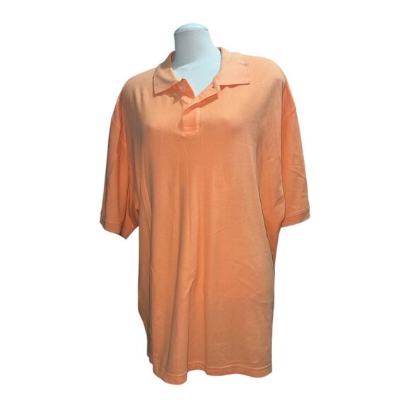 Linea Uomo 2X Mens Peach Polo Shirt Short Sleeve 100% Cotton Made In India Casua - Picture 3 of 12